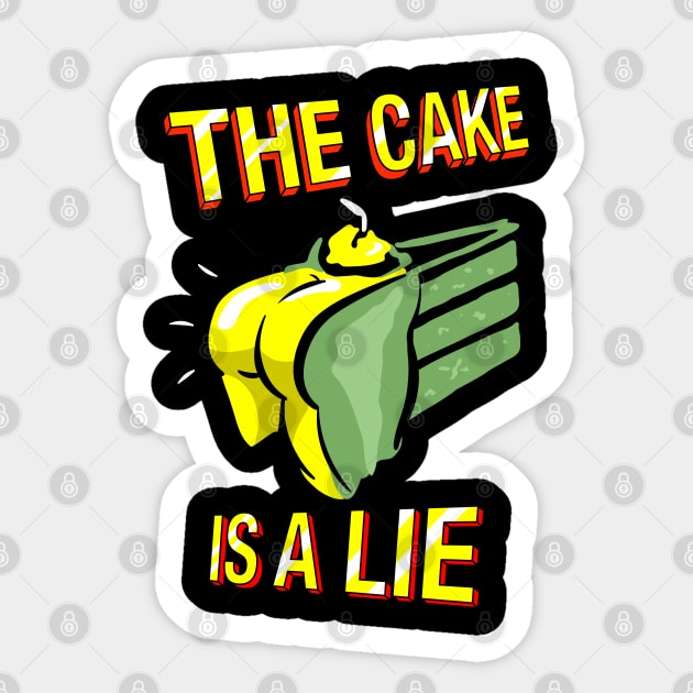 The Cake Is A Lie - Rogue Sticker by technofaze